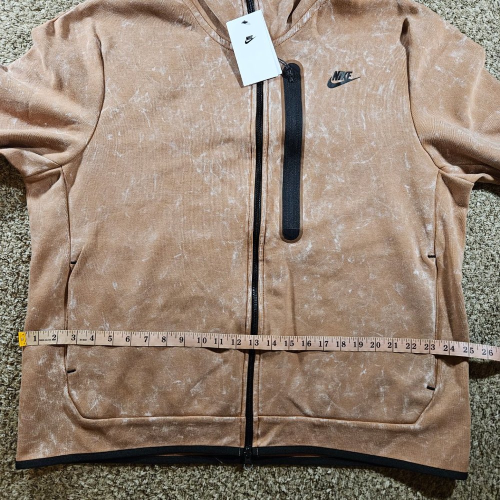 Nike Sportswear Tech Fleece Wash Full Zip Hoodie Men's Size XL DM6515-215 Brown - Picture 6 of 12